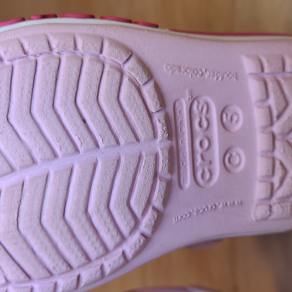 Crocs Pink White Infant Toddler Sandals - Picture 9 of 9